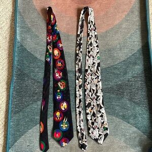 (2) Looney Tunes Mania Bugs Bunny Silk NeckTie Bundle